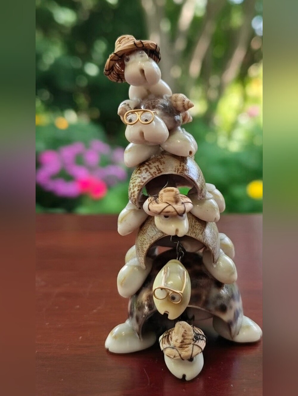 Vintage stacked turtle seashell souvenir phillipines. Too cute